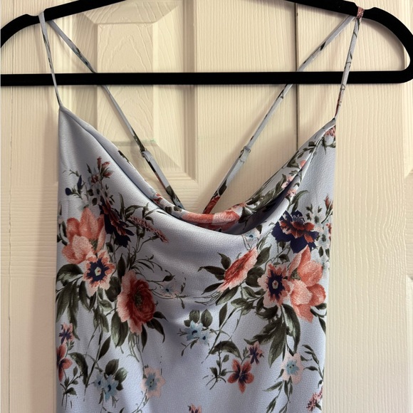 ASTR The Label Gaia Floral Midi Dress in Blue Rust Floral - Picture 4 of 7